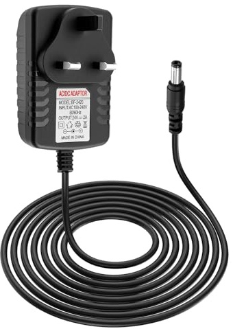 24V Power Supply Adapter, Wall Mount Charger with 5.5mm x 2.5mm Jack | 100-240V 50/60Hz AC to DC for LED Strip Lights Wireless Router Speakers CCTV Monitor Submersible Pumps (24V2A)