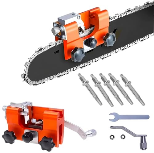 Lonwiner Afilador de Cadena para Motosierra, Kit Portátil de Afilado Universal para Todo Tipo de Motosierras, Color Naranja