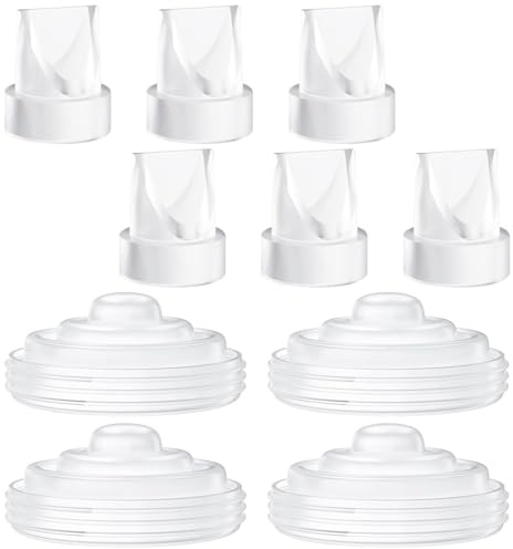 BALIME M5 Duckbill Valve & Silicone Diaphragm Replacement Parts Compatible with Momcozy M5 Wearable Breast Pump, 4 Diaphragms & 6 Duckbill Valves, BPA-Free, Breastfeeding Essentials