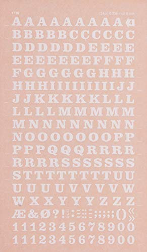 APLI: Buchstaben und Zahlen übertragbar, schwarz. Buchstaben und Ziffern 6 mm weiß. 1 Packung