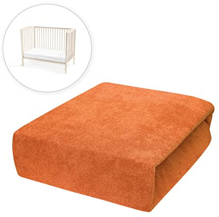 Frottier Spannbettuch passend zu 160x70 cm Kinderbett Matratze (Orange)
