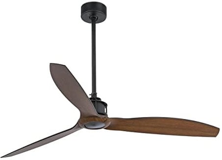 Faro Barcelona 33395 - JUST FAN Ventilador de Techo Negro/Madera con Motor DC
