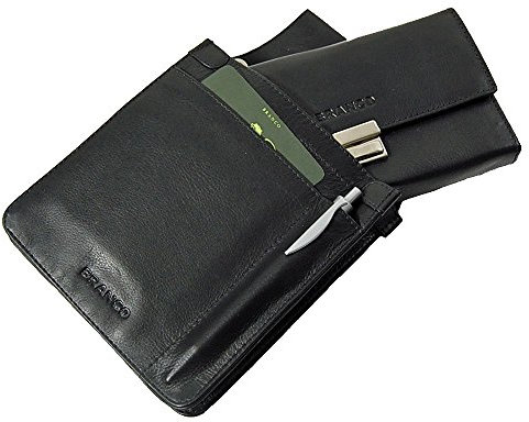 GoBago Kellnergeldbörse mit Tasche Leder Kellner Set Taxibörse Kellnerportemonnaie Holster (Schwarz)