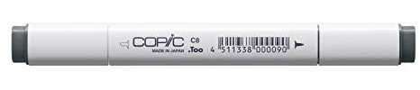 COPIC Classic Marker Typ C - 8, cool gray No. 8, professioneller Layoutmarker, mit einer breiten und einer feinen Spitze