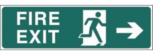 Fire Exit Arrow Right Sign Notice Safety Plaque Poster Commercial 150X450mm
