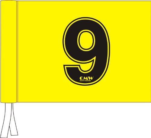 CMW Golf Flags - set of 9 - Numbered 10-18 - YELLOW