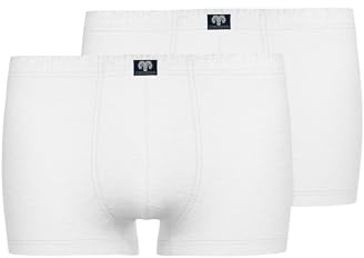 Ceceba Herren Short-Pants, Elastan, Baumwolle, Single Jersey, weiß, Uni, 2er Pack 14