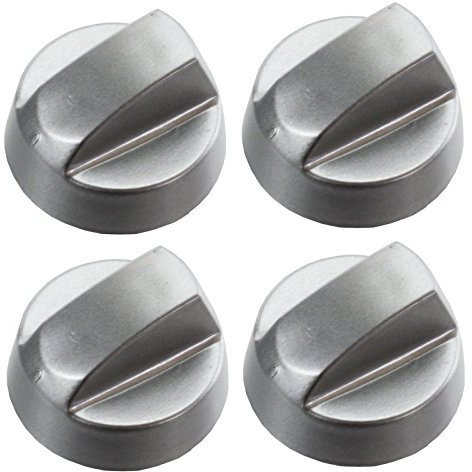 Spares2go Hob Control Knob Switch for Lamona/Howdens Oven Cooker (Pack of 4, Silver)