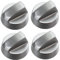 Spares2go Hob Control Knob Switch for Lamona/Howdens Oven Cooker (Pack of 4, Silver)