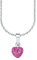Amor Kette mit Anhänger 925 Sterling Silber Mädchen Kinder Halsschmuck, mit Kristallglas, 35+3 cm, Pink, Herz, Kommt in Schmuck Geschenk Box, 9293544