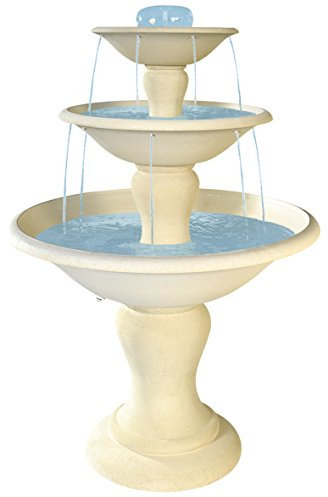 Fontaine Cascade en pierre reconstituée, 3 vasques, h 170cm, grandon