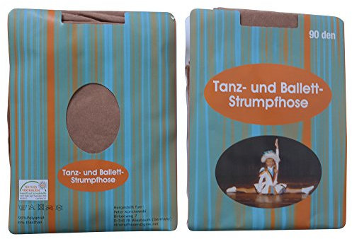 Tanzstrumpfhose 3 er Pack Cheerleader Garde Tanzmariechen Ballett 90den Strumpfhose mit Glanz make up (DE/NL/SE/PL, Numerisch, 32, 36, Regular, Regular, Make up)