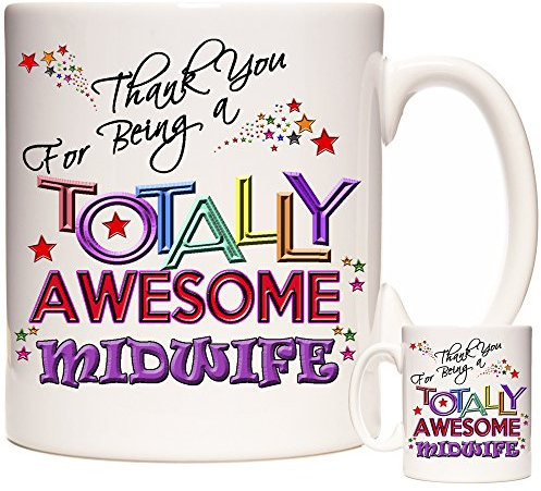 Taza de cerámica para comadronas en todas partes, gracias por ser una partera totalmente impresionante. Se puede personalizar con cualquier nombre.