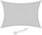 SONGMICS Voile d’Ombrage 3 x 5 m, Protection Solaire en Tissu HDPE, Respirant, Perméable à l’Eau, pour Terrasse, Jardin, Balcon, Camping, Rectangulaire, Concave, Cordes de 2 m, Gris Clair GSS35QY