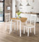 Hallowood Furniture Ledbury Small White Folding Dining Table and Chairs Set 2, Round Wooden Drop Leaf Table with Light Oak Top and Chairs, Dining Room Set, Ideal for Small Spaces