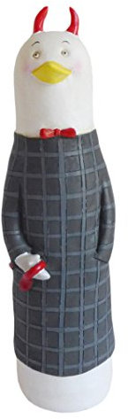 N / A Coole Gänsefigur Teufel Gans Deko Figur Dekofigur Dekoration Haus + Garten