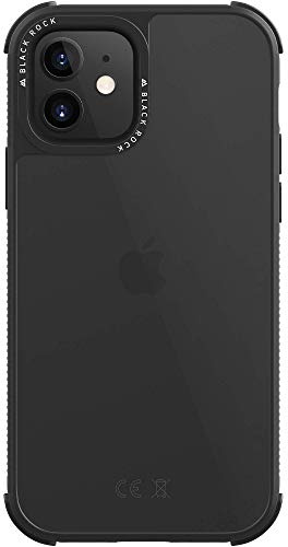 Black Rock - Robuste transparente Hülle passend für Apple iPhone 12 Mini I Handyhülle transparent, transparent, klar (Schwarz)