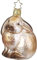 Christbaumschmuck Glas Hase 8,5cm sitzend mundgeblasen handbemalt Weihnachtskugeln Wald Tiere braun
