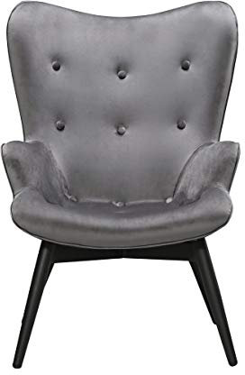 SalesFever Anjo Sessel, Schaumpolsterung (Polyätherschaum mit 35 kg/m³), Grau, H: 92cm / B: 80cm / T: 99cm