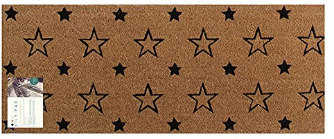 LP Doormats - NonSlip Coir Patio Door Mat 125 x 55cm - Double Indoor/Outdoor Star Welcome Mat