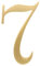 Zayookey Solid Brass House Number Sign 2 Inch Metal Home Address Numbers 3D Mailbox Numbers for Hotel Room Door Street Plaque (Door Number 7)