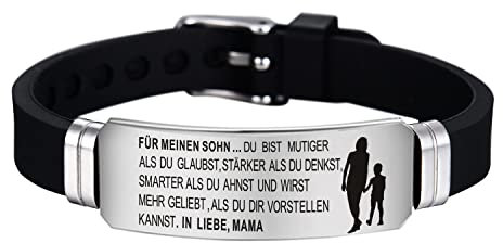 HAYOUWAY Du wirst geliebt Armband Silikon Verstellbar Sport Armband FÜR MEINEN SOHN von Mama
