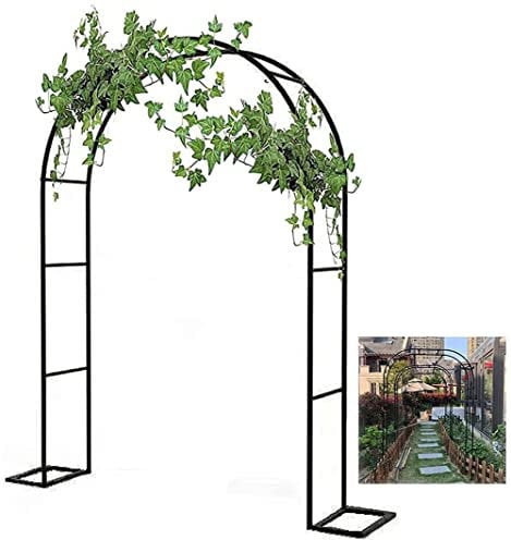 Honent Arco di Supporto per Arco da Giardino in Metallo Nero, Archi di Rose, Pergola Tubolare Resistente per Impieghi Gravosi, Struttura per Arrampicata in Ferro Battuto, Arco Decorativo,1.8 * 2.2m