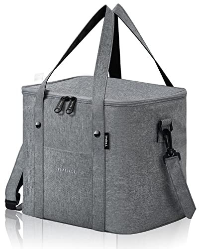 EETU Insulated Cooler Bag, Portable Thermal Bag, 13L Large Capacity Picnic Bag Leak-Proof Waterproof Suit for Adult Kids Work and Travel (Grey)