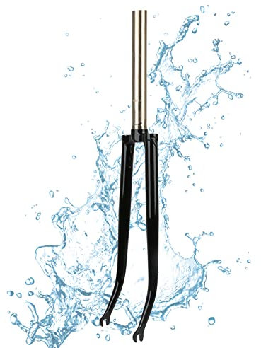 WRTN Road Bike Rigid Fork, 700C Caliper Brake Bicycle Forks Straight/Bent Fork Steel Fork Bike Front Fork Bicycle Parts (Bent)