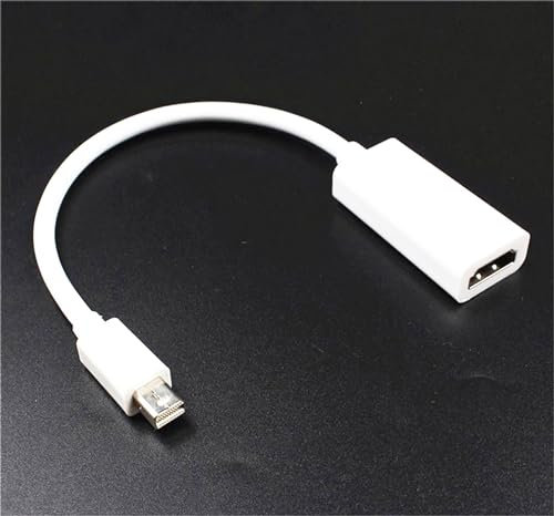 SHANFEILU Mini DisplayPort to HDMI Adapter Mini DP Male to HDMI Female Adapter 4K HD 1080P TB 2.0 for Air/Pro,Pro/Dock,Monitor,Projector White 6.3 inch