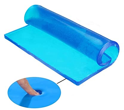 LisylineAuto Motorrad-Sitz-Gel-Pad, stoßdämpfende Matten reduzieren Müdigkeit, bequem, weich, kühlendes Stoffkissen, blau, kühl, DIY-Sattel, Bürostuhlkissen (20 x 20 x 2 cm)