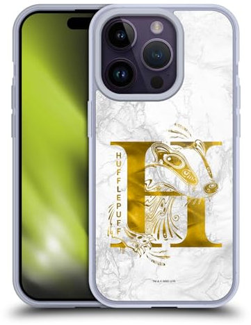 Head Case Designs Licenciado Oficialmente Harry Potter Hufflepuff Aguamenti Reliquias de la Muerte IX Caso Funda de Gel Suave Compatible con Apple iPhone 14 Pro
