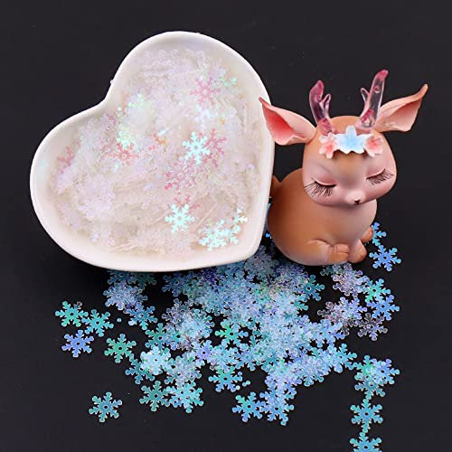 7mm Pailetten zum Basteln Pailletten Schneeflocke Pailetten zum Nähen Pailletten für DIY Kunsthandwerk Making Hochzeitsdekoration Weihnachtsdekoration Party Dekoration 20g,ca. 2000 Stück Transparent