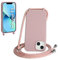 WenBaby Cover Compatible con iPhone 13,Cellulare Girocollo Custodia con Cordino TPU Corda Silicone Case Bumper per iPhone 13 Custodia, Rosa sabbia