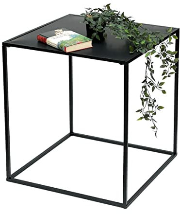 DanDiBo Couchtisch Schwarz Metall Beistelltisch Wohnzimmer 96252 Tisch Beistelltisch Sofatisch Küchentisch Modern (60 cm)