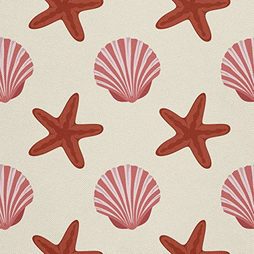 HEKO PANELS Oxford Wasserdichte Meterware Canvas-Stoff Polyester Zum Nähen Dekostoffe Wasserabweisend Blickdicht Muscheln Seesterne 1 Meter 155 x 100 cm