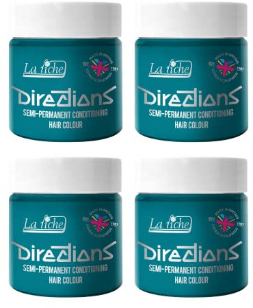 La Riche Directions Semipermanente Haarfarbe 100 ml Dose 4 Packung (Turquoise)