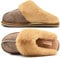 KuaiLu Hausschuhe Damen Flauschige Plüsch Lammfell Geschlossen Winter Warme Pantoffeln Frauen Kuschel Memory Fussbett Hause Slippers Rutschfest Feste Sohle Hüttenschuhe Indoor Outdoor. Braun 39