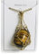 BOSONS Collier porte-pierre en cristal, collier pendentif en cristal de poche en filet creux en acier inoxydable (Gold,Tiger eye)