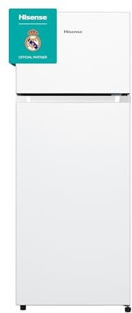 Hisense RT267D4AWE - Frigorífico Dos Puertas, Calss E, Capacidad 206 L Neto, Alto 143 cm,Cajón Frutas y Verduras,Iluminación led, Puertas Reversibles, Silencioso 40 dBA, Color Blanco