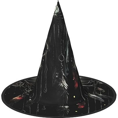 RLDOBOFE Dunkler Fänger-Druck, Halloween-Hexenhut, Cosplay, Halloween-Dekoration, Kostümzubehör für Halloween-Party, 3 Stück