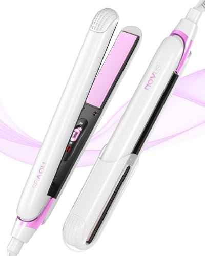 Alisador de Cabello NOVUS, Plancha de Pelo de 1 Pulgada, 2 en 1 Cerámico para Alisar y Rizar para Viajes, Calentamiento Rápido, Alisador de Pelo con Interruptor de Bloqueo, Voltaje Dual 110-240V