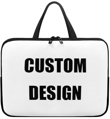 chaqlin Funda para portátil de diseño personalizado con asa y cremallera, diseño personalizado, funda delgada para computadora de 12 pulgadas, funda portátil de viaje para portátil
