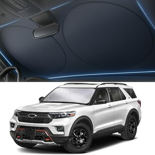 Foldable Car Windshield Sun Shade – 280T Thickened Reflective UV & Heat Shield with Storage Bag, Keeps Interior Cool, Universal Fit for Sedans, SUVs & Trucks – Medium (64 x 32)