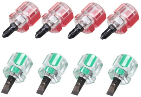 Veemoon Mini-schraubendreher-set Präzisions-schraubendreher-set Flach- und Kreuzschlitz Kurzer Griff Stabil für Reparaturen