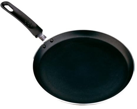 Tradineur - Sartén crepera antiadherente de aluminio, inducción rápida, filloas, creps, apta para gas, inducción, vitro, lavavajillas, diámetro 26 cm