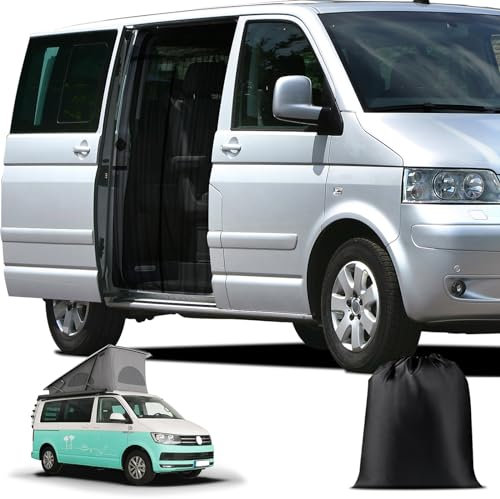 ZWPARTS Mosquitera Magnética Personalizada para VW T6 para Puerta Corrediza, Mosquitera para Furgoneta para Puerta Corrediza, Mosquitera con Cremallera en Puerta Central
