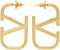 XIWCAFC 14 K Gold Ohrringe,Chunky Earrings für Damen,Dicke Creolen Hypoallergene Ohrringe V Brief Ohrstecker, ModesSchmuck für Frauen Geschenke (Gold)