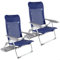 AKTIVE Pack 2 sillas de Playa Plegado Plano, Muy compactas, Multiposición, 6 Posiciones, con cojín y Mesa, Asas para fácil Transporte, Medidas 47x57x89 cm, De Aluminio y textileno, Antivuelco (85476)