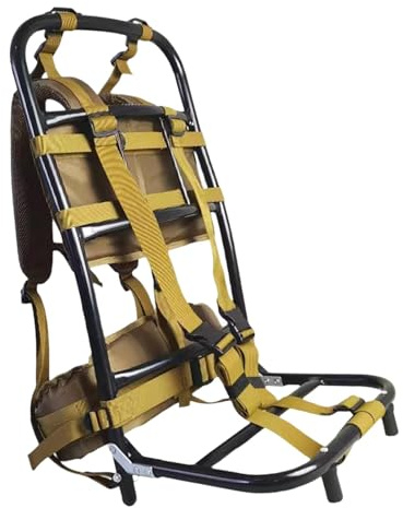 Harilla 60 kg Schwerer Tragerucksackrahmen, gefalteter Taschenrahmen, Stabiler Nylon-Rucksack aus Premium-Aluminiumlegierung für Ausrüstung zum Wandern im, Khaki